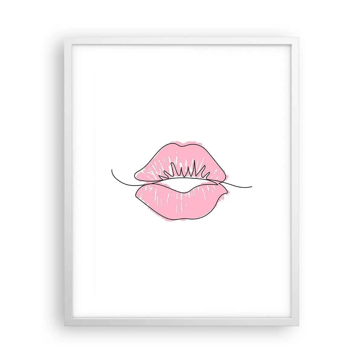 Poster în ramă albă - Vrei un sărut? - 40x50 cm