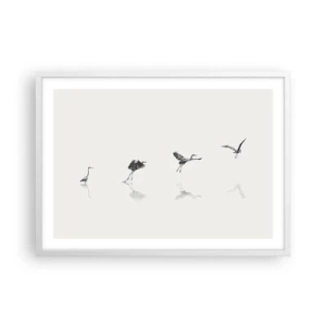 Poster în ramă albă - Patru pași simpli - 70x50 cm