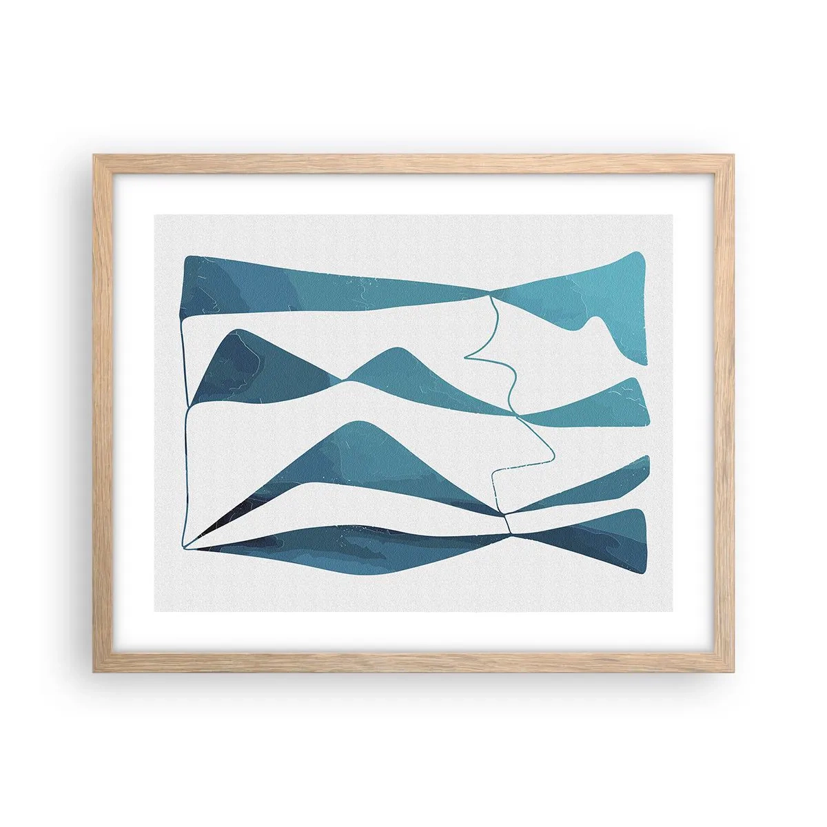 Poster în ramă de stejar deschis - Abstracție: relație turcoaz - 50x40 cm