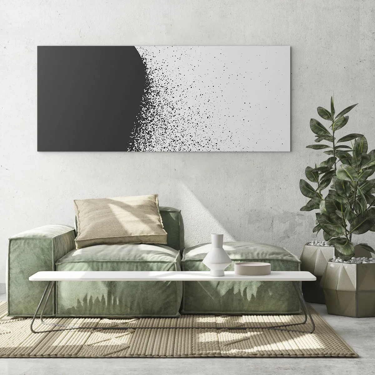 Tablou pe sticlă - Mișcarea particulelor - 100x40 cm