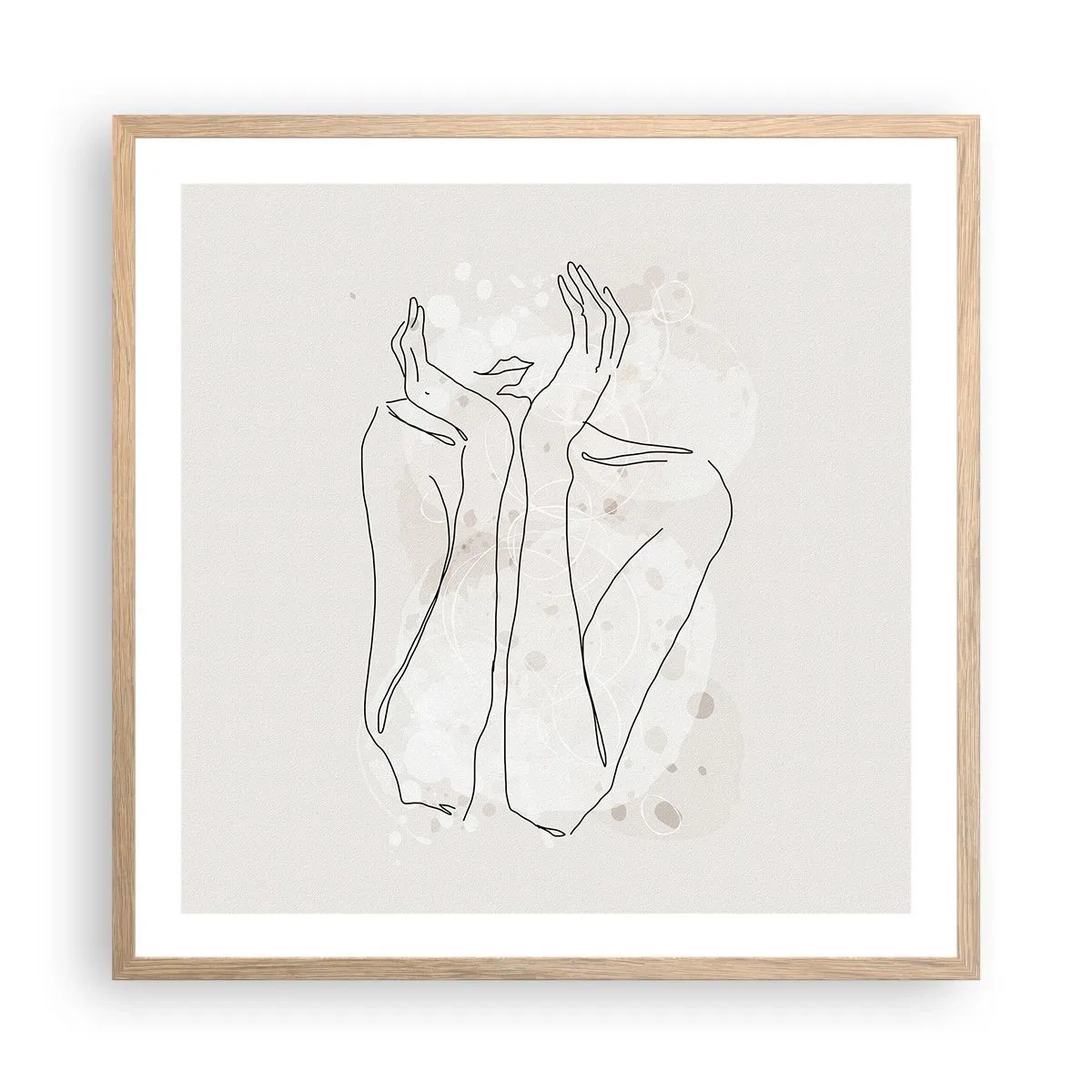 Poster în ramă de stejar deschis - Un moment pentru vis - 60x60 cm