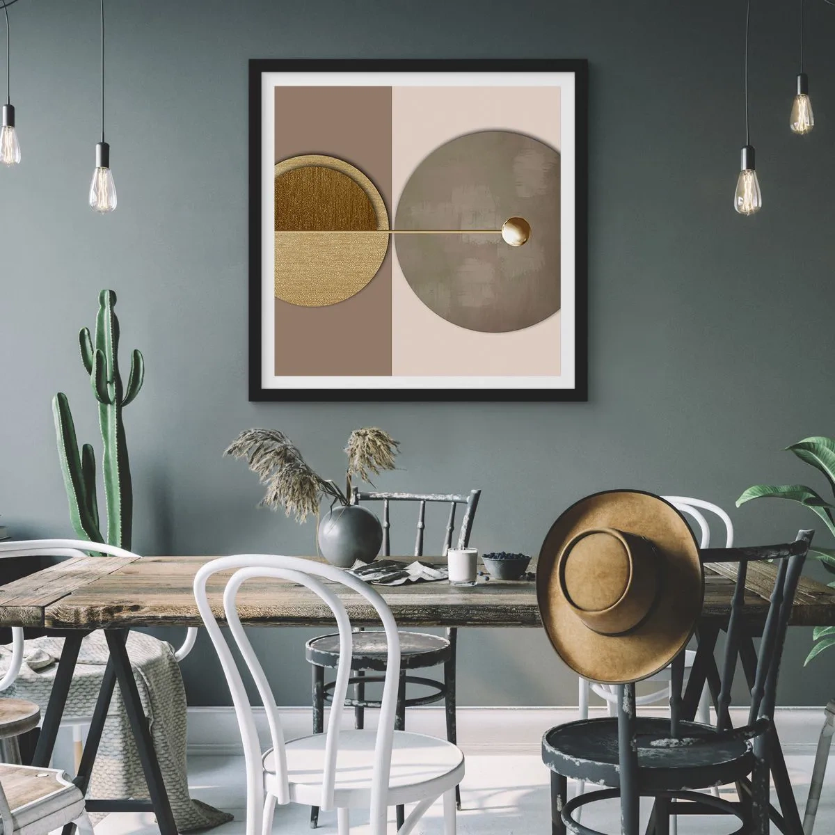 Poster în ramă neagră - Echilibru perfect - 40x40 cm