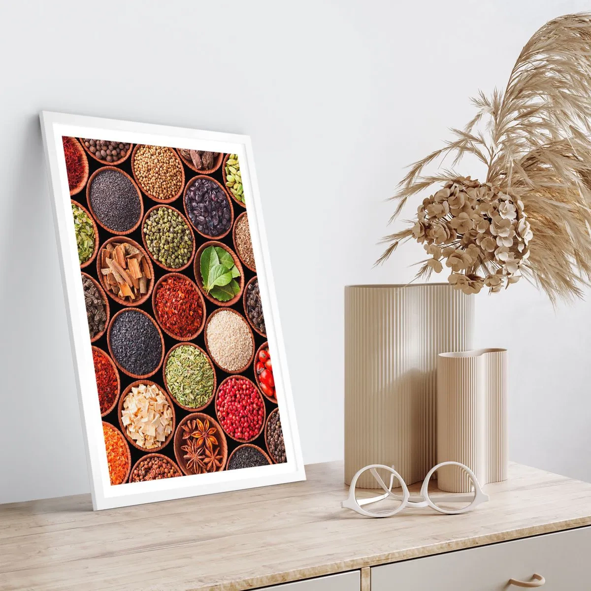 Poster în ramă albă - Toate gusturile lumii - 61x91 cm