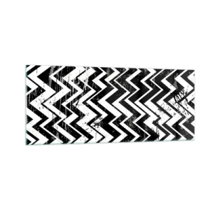 Tablou pe sticlă - Zig-alb, zag-negru - 100x40 cm