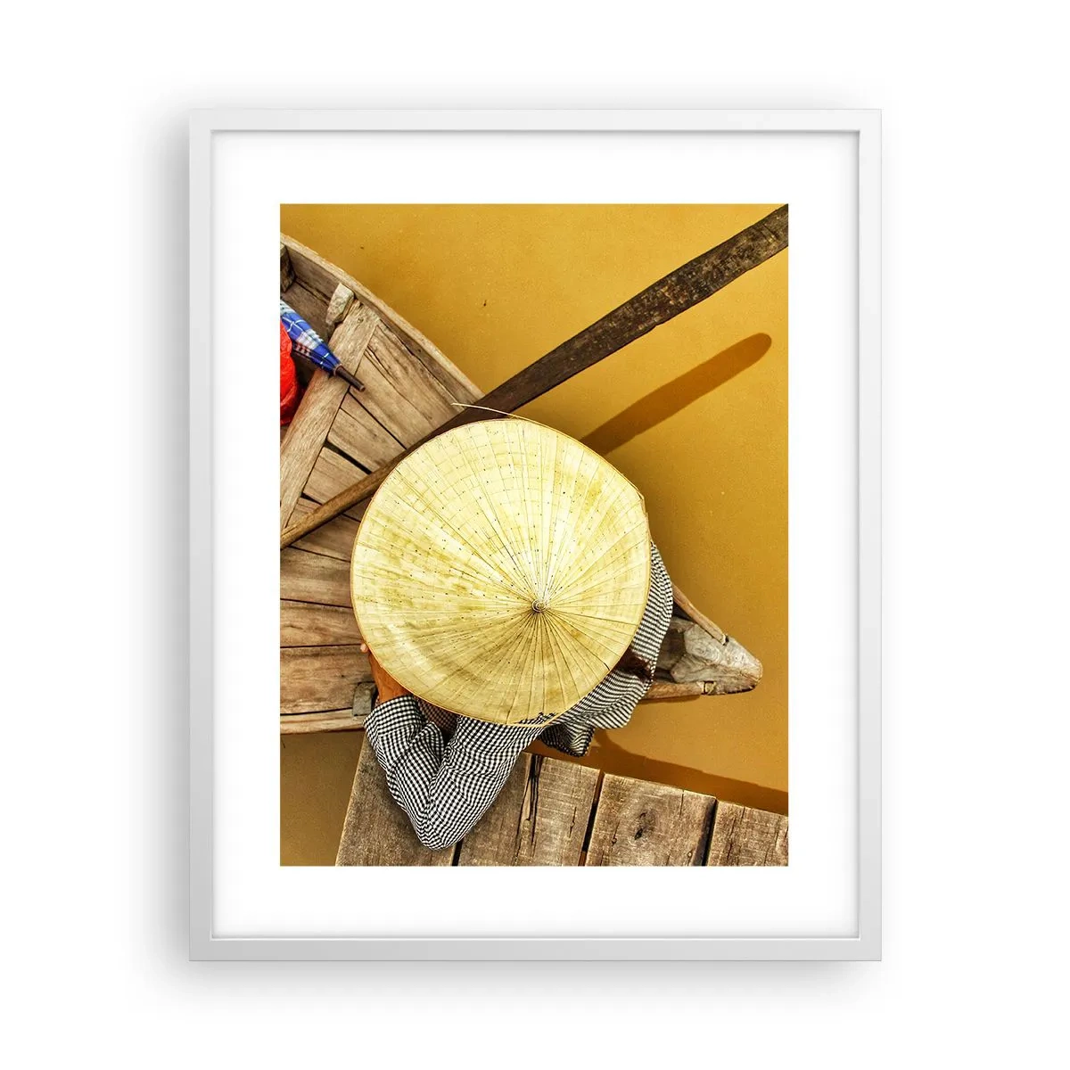 Poster în ramă albă - Viața pe râul galben - 40x50 cm