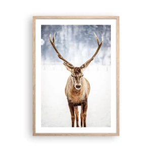 Poster în ramă de stejar deschis - Direct din ceața de zăpadă - 50x70 cm
