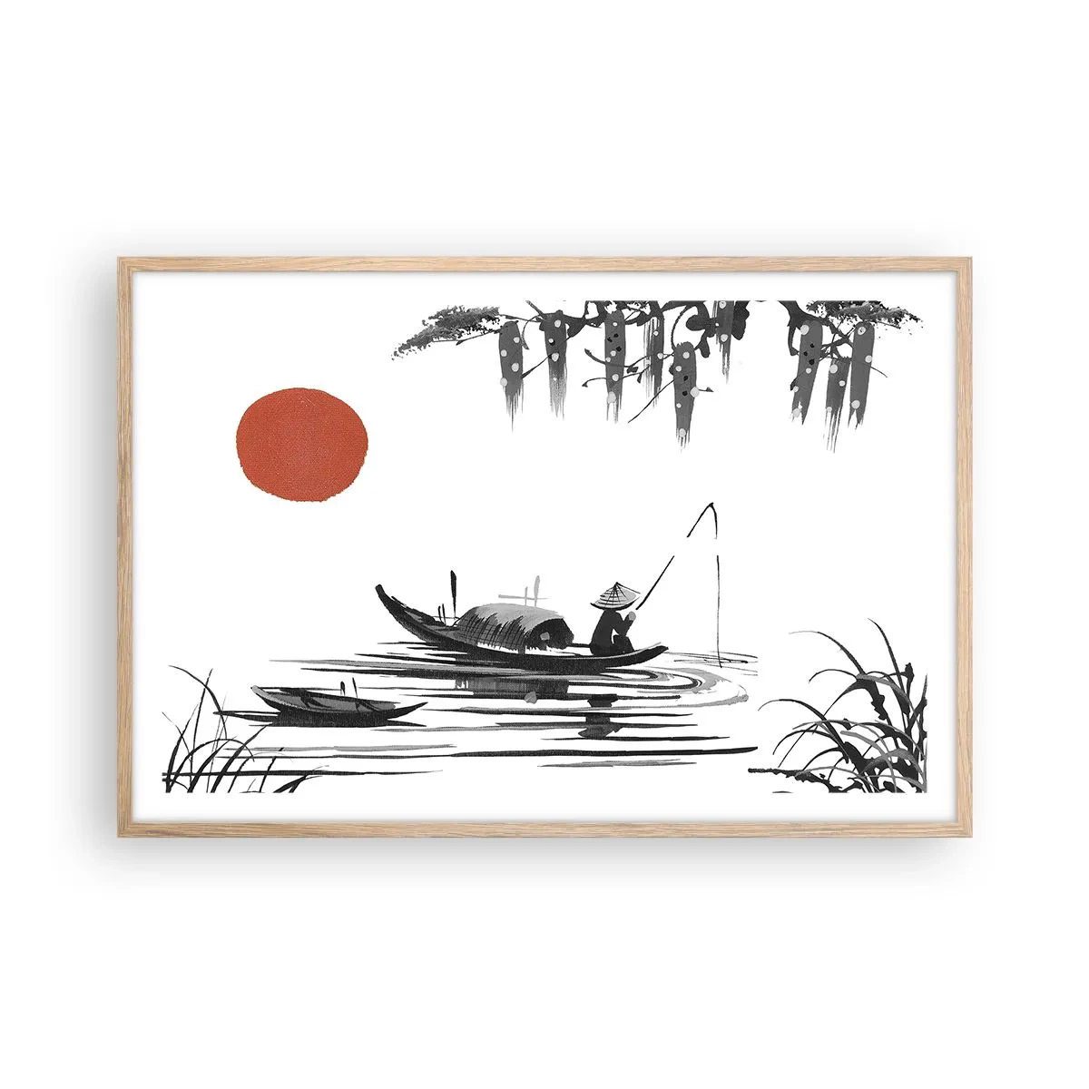 Poster în ramă de stejar deschis - O după-amiază asiatică - 91x61 cm