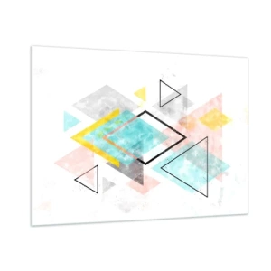 Tablou pe sticlă - Joc geometric - 100x70 cm