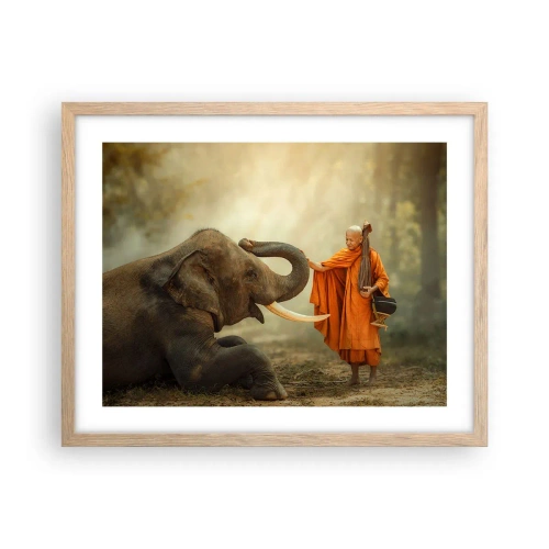 Poster în ramă de stejar deschis - Întâlnire în călătorie - 50x40 cm