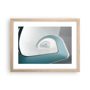 Poster în ramă de stejar deschis - Până la fundul albastrului - 40x30 cm