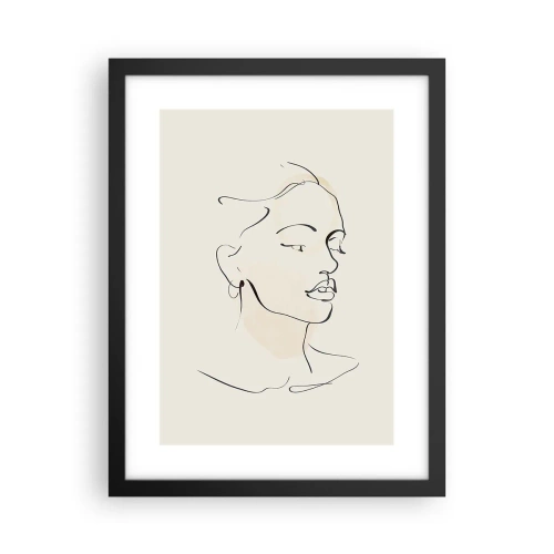 Poster în ramă neagră - Cu o linie sigură - 30x40 cm