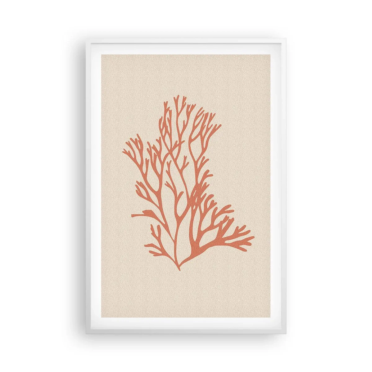 Poster în ramă albă - Coral filigranat - 61x91 cm