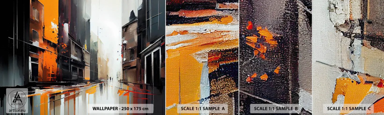 Mostră tapet Premium Canvas - O zi ploioasă - Arhitectură, Artă Modernă, Oraș - 100x30 cm