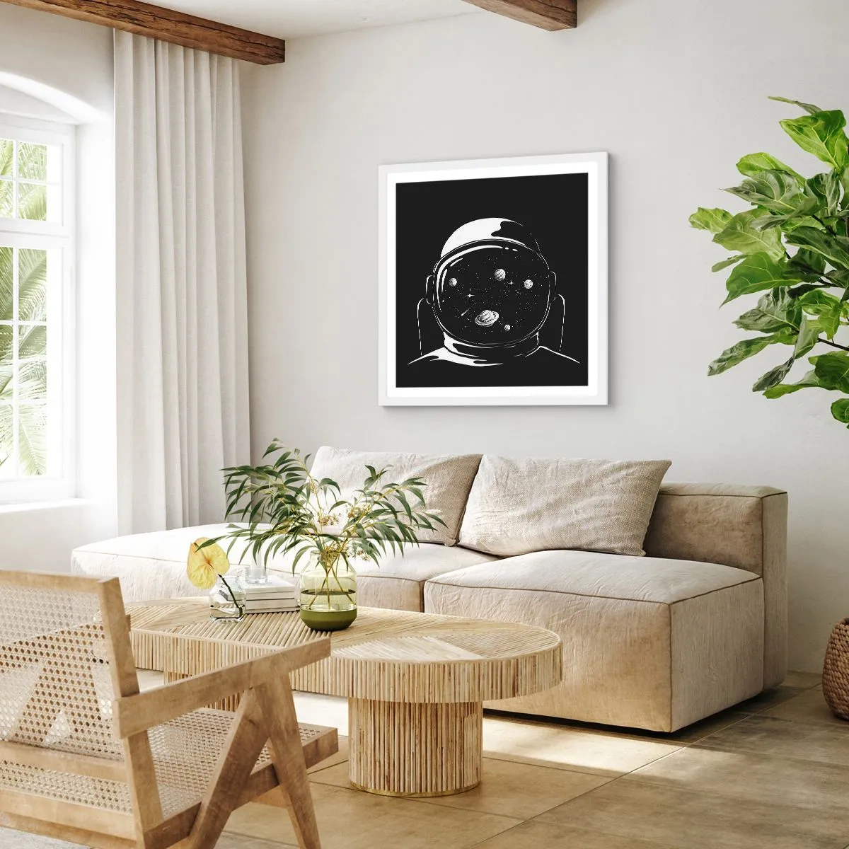 Poster în ramă albă - Mișto priveliște - 50x50 cm