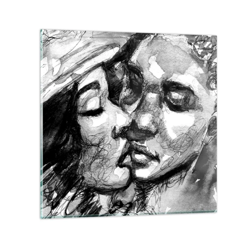Tablou pe sticlă - Un moment de tandrețe - 30x30 cm