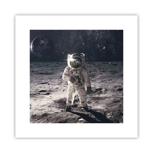 Poster - Salutări de pe Lună - 30x30 cm