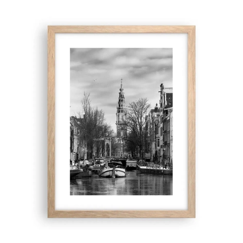 Poster în ramă de stejar deschis - Amsterdam vibes - 30x40 cm