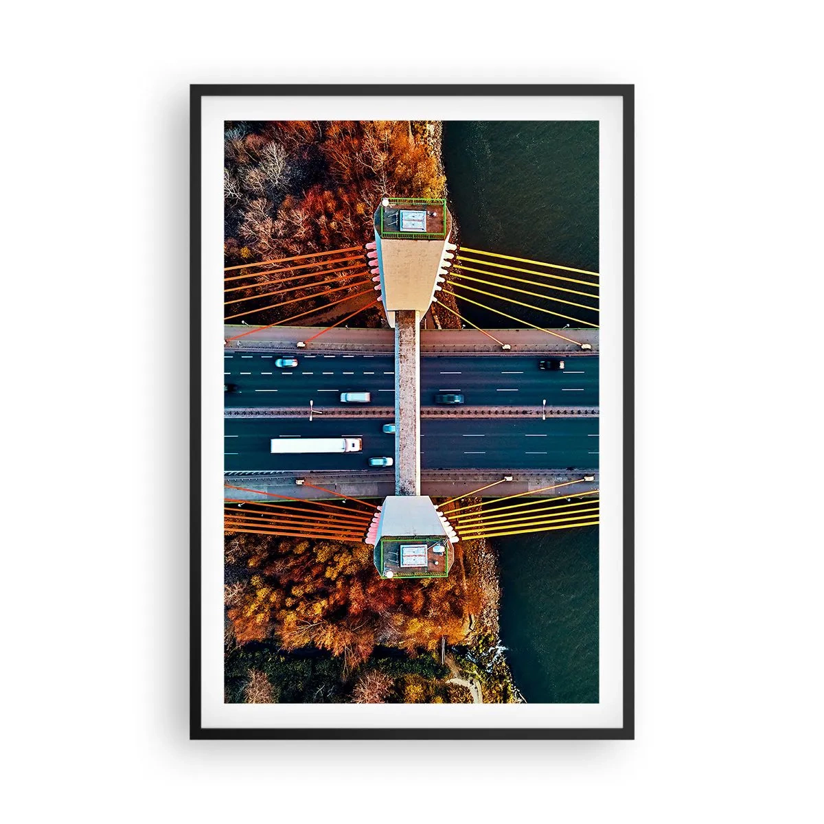 Poster în ramă neagră - Din pădure spre apă - 61x91 cm