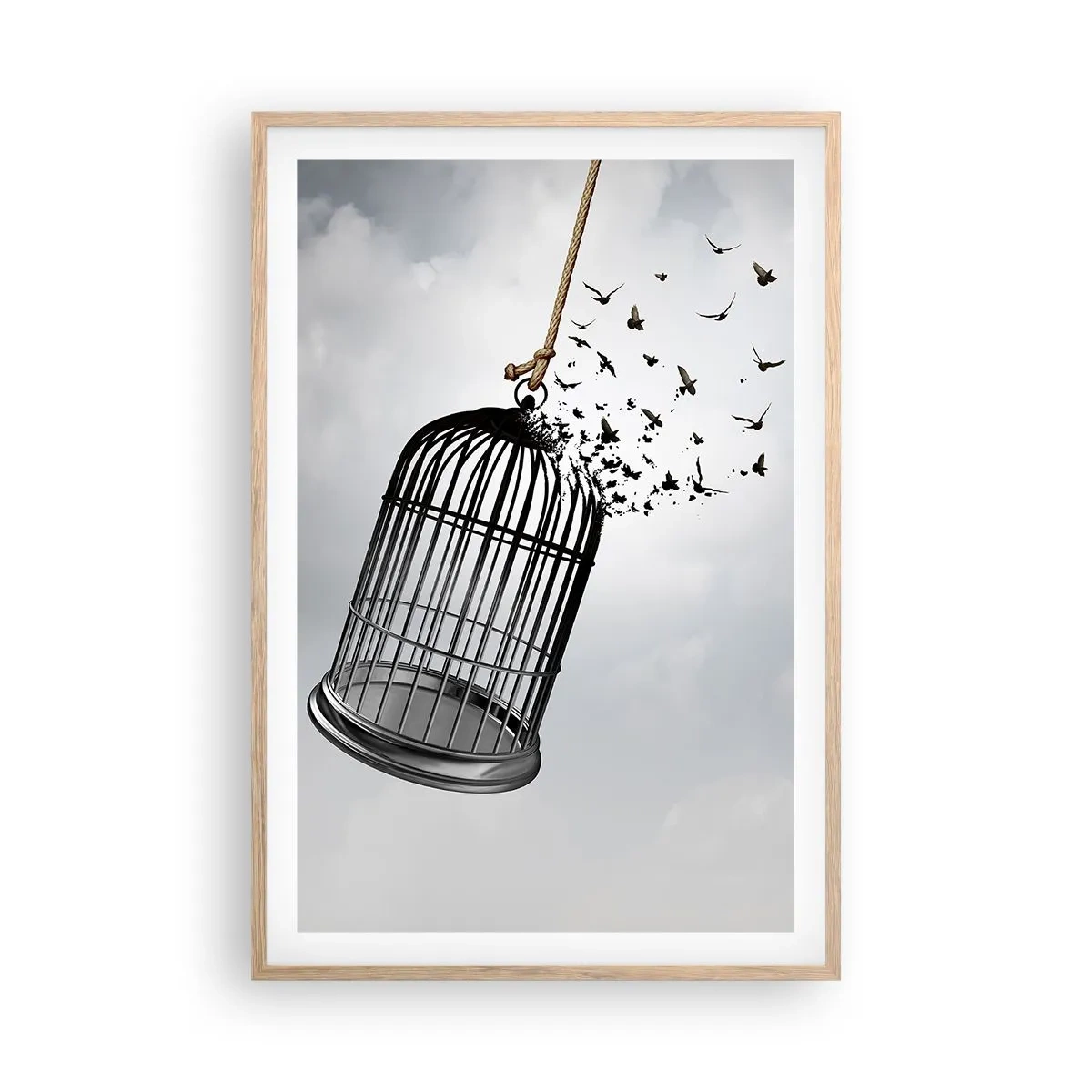Poster în ramă de stejar deschis - Credință...Speranță...Libertate! - 61x91 cm