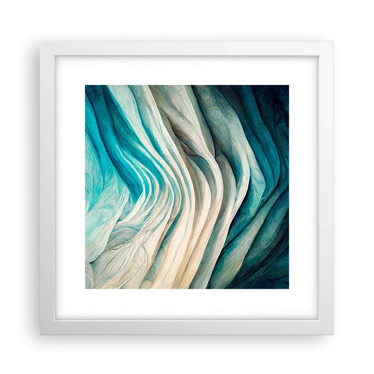 Poster în ramă albă - Insațiabilitate albastră - 30x30 cm