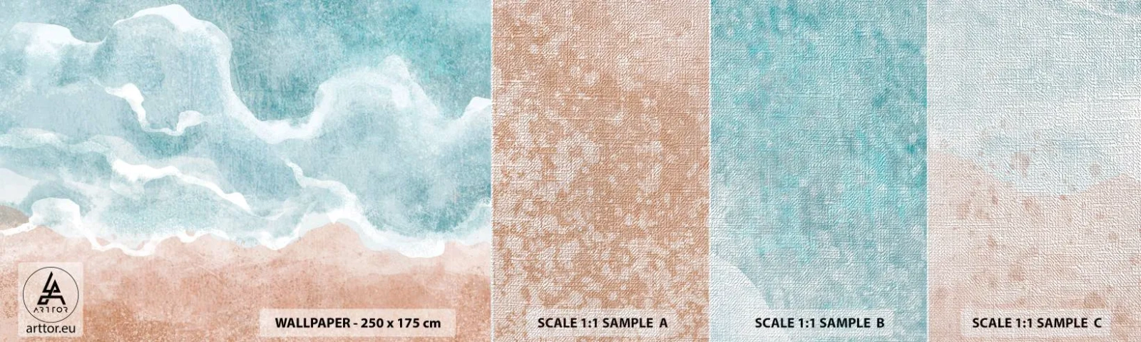 Mostră tapet Premium Canvas - Abstracția norilor - plajă, Peisaj, Mare - 100x30 cm