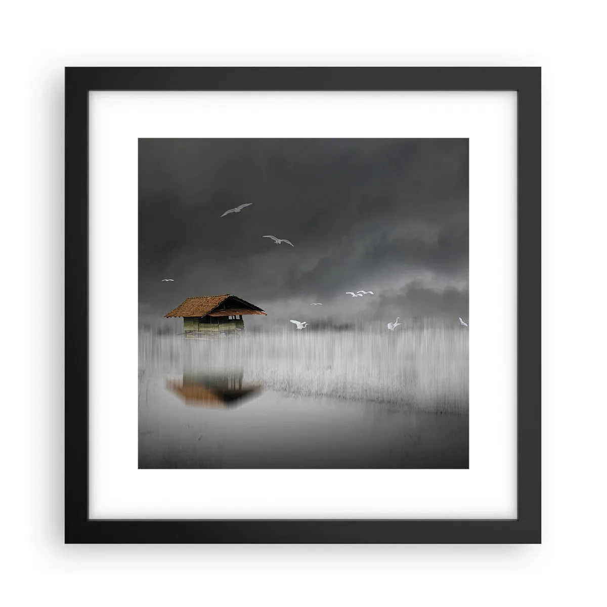 Poster în ramă neagră - Adăpost de ploaie - 30x30 cm