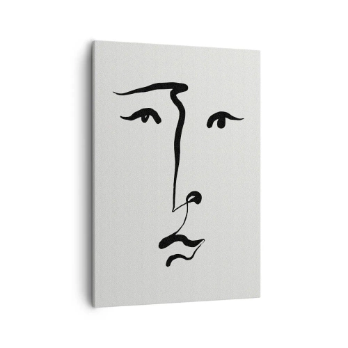 Tablou pe pânză - Portret tras cu o linie - 50x70 cm