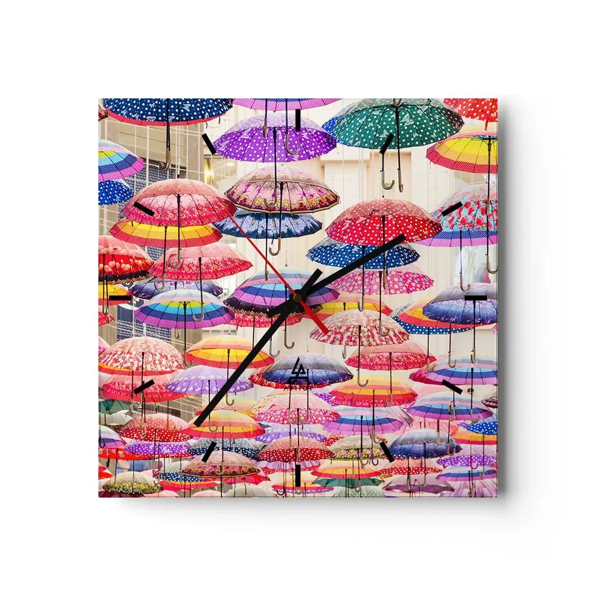 Ceas de perete - Ceas pe sticlă - Pajiște urbană - 30x30 cm