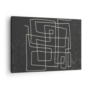 Tablou pe pânză Canvas - Model geometric abstract pe un fundal întunecat - 70x50cm - Nu atât de simplu - Decorațiune modernă pentru perete pentru living și dormitor ARTTOR