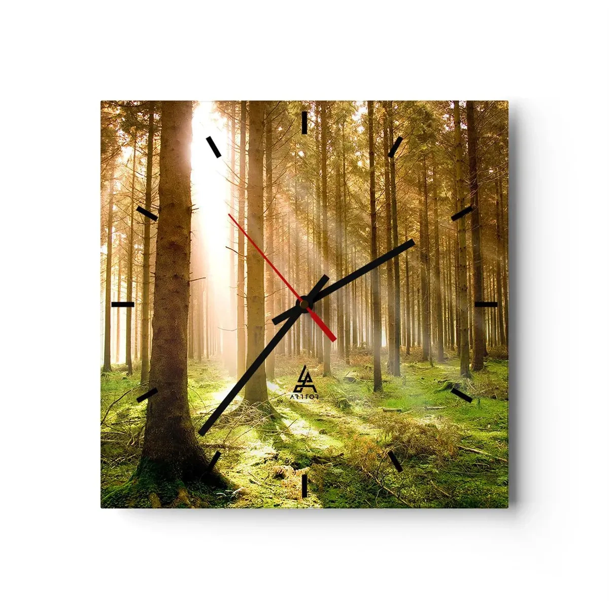 Ceas de perete - Ceas pe sticlă - Spiridușii sunt pe cale să apară - 40x40 cm