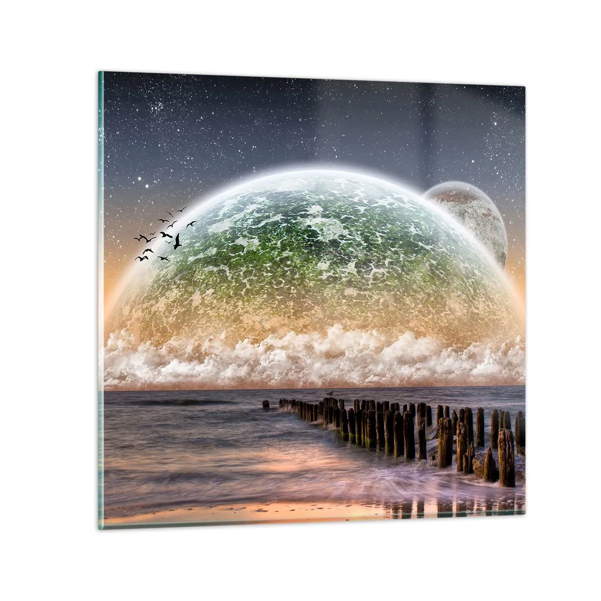 Tablou pe sticlă - Și lumea a ieșit din apă - 60x60 cm