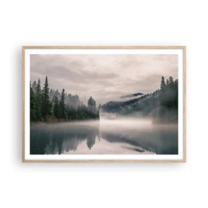 Poster în ramă de stejar deschis - În reverie, în ceață - 100x70 cm
