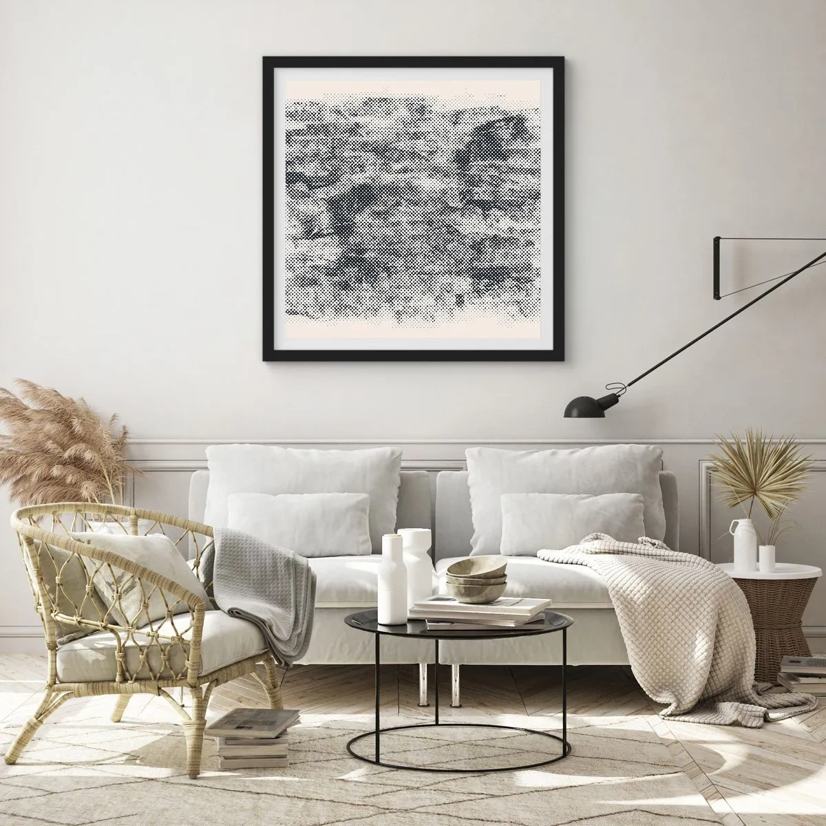Poster în ramă neagră - Compoziție cețoasă - 30x30 cm