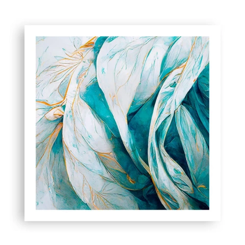Poster - Abstractul albastru cu motiv auriu - 60x60 cm