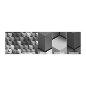 Mostră de Tapet Standard Eco - Puzzle cubist - 3D, cub, Modern - 100x30 cm