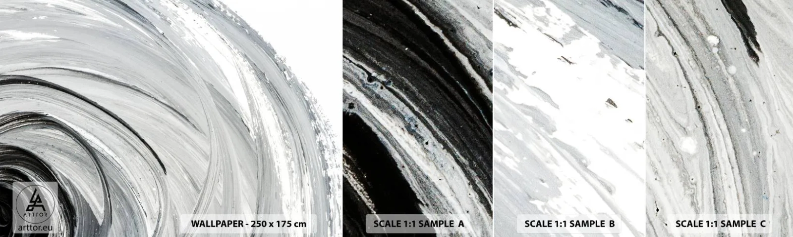 Mostră tapet autocolant Deluxe Sticker - Compoziție orbitală - Minimalist, Bucată, A picta - 100x30 cm