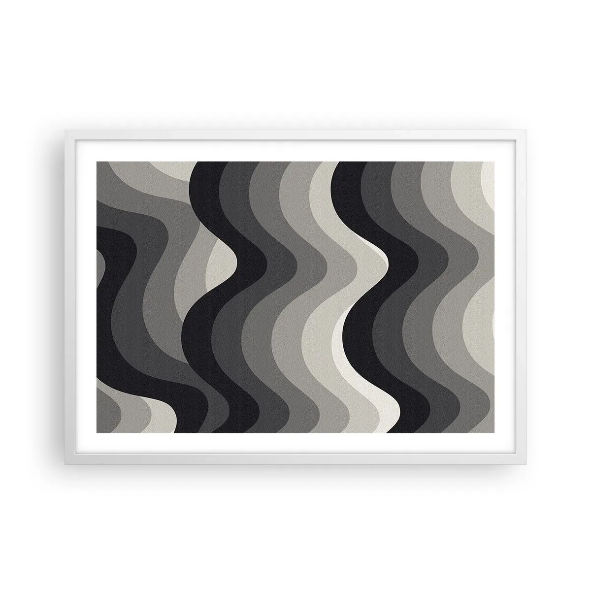 Poster în ramă albă - Val după val - 70x50 cm