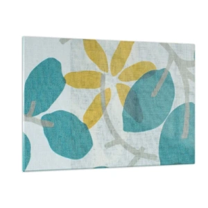 Tablou pe sticlă - Printre frunzele de azur - 120x80 cm