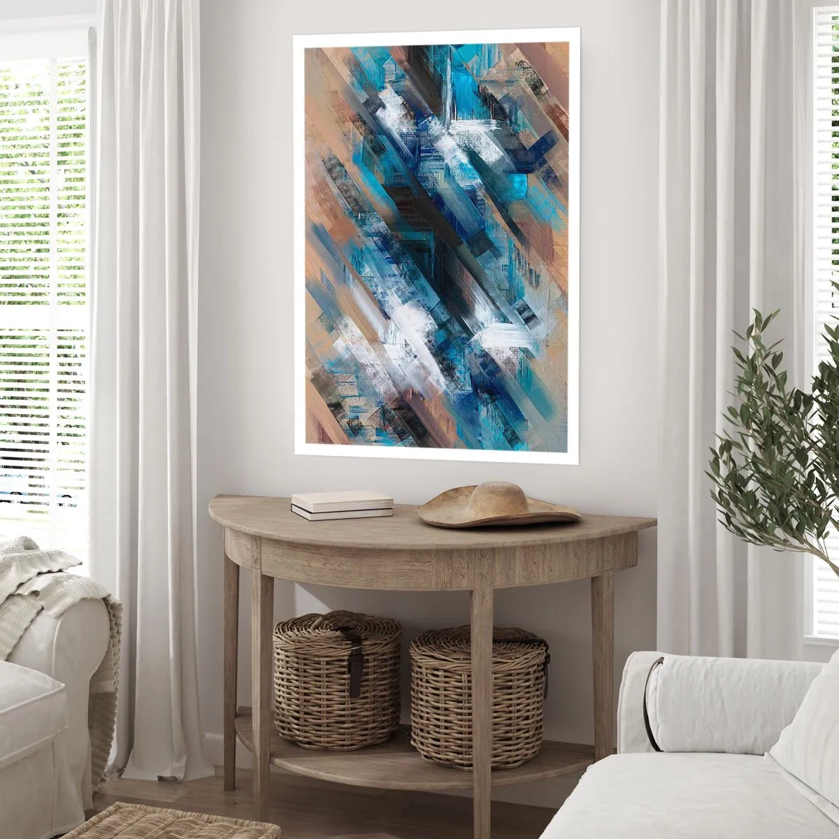 Poster - Pe o pantă albastră - 70x100 cm