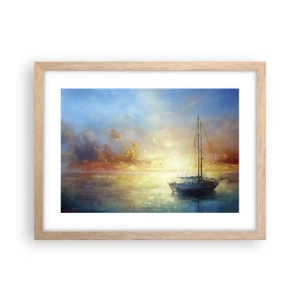 Poster în ramă de stejar deschis - Într-un golf de aur - 40x30 cm