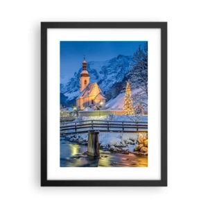 Poster în ramă neagră - Spiritul Crăciunului - 30x40 cm