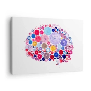 Tablou pe pânză Canvas - Creier abstract colorat cu motiv floral - 70x50cm - Cea mai perfectă mașină a naturii - Decorațiune modernă pentru perete pentru living și dormitor ARTTOR