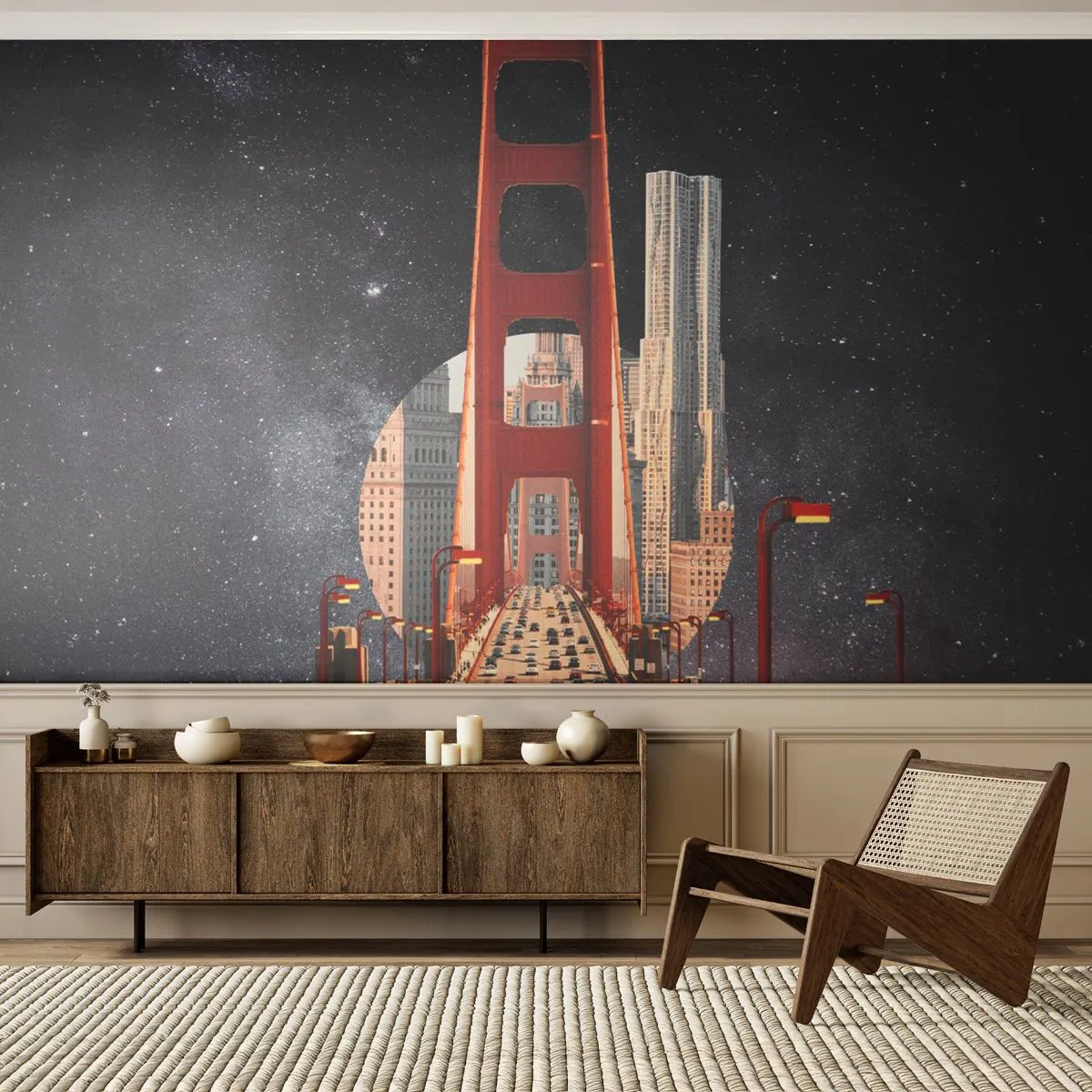 Tapet Premium Sand - Întotdeauna în centru - Poduri, Suprarealism, Fantezie - 100x70 cm