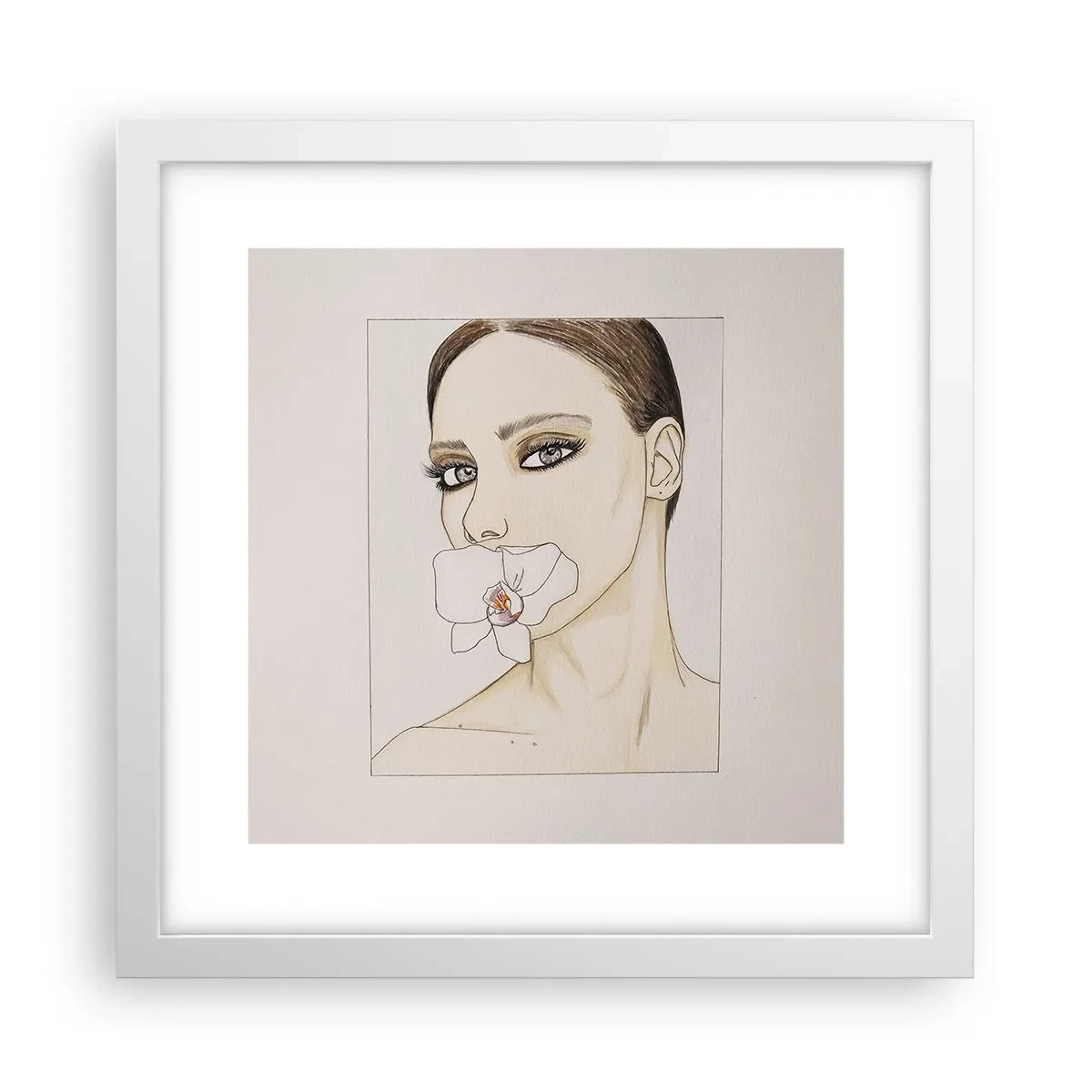 Poster în ramă albă - Un simbol al eleganței și frumuseții - 30x30 cm