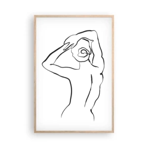 Poster în ramă de stejar deschis - Nud de dimineață - 61x91 cm