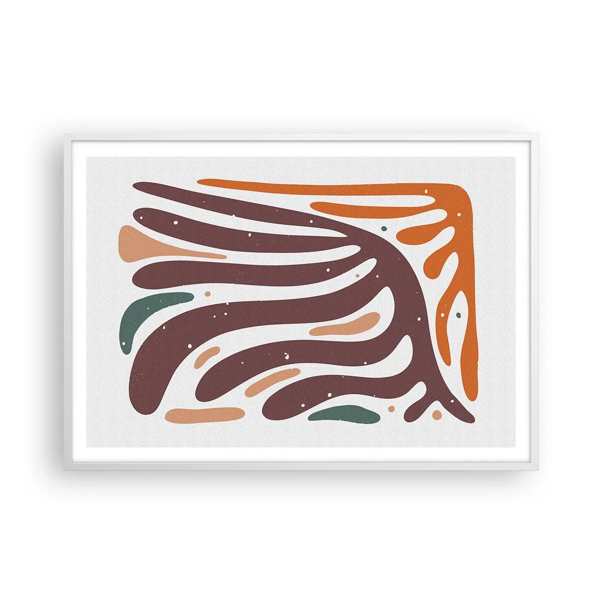 Poster în ramă albă - Compoziție organică radială - 100x70 cm