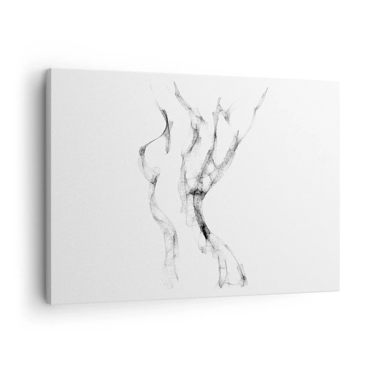 Tablou pe pânză Canvas - Linii delicate, abstracte, asemănătoare cu dâre de fum pe un fundal deschis - 70x50cm - Frumoasa și puternică - Decorațiune modernă pentru perete pentru living și dormitor ARTTOR