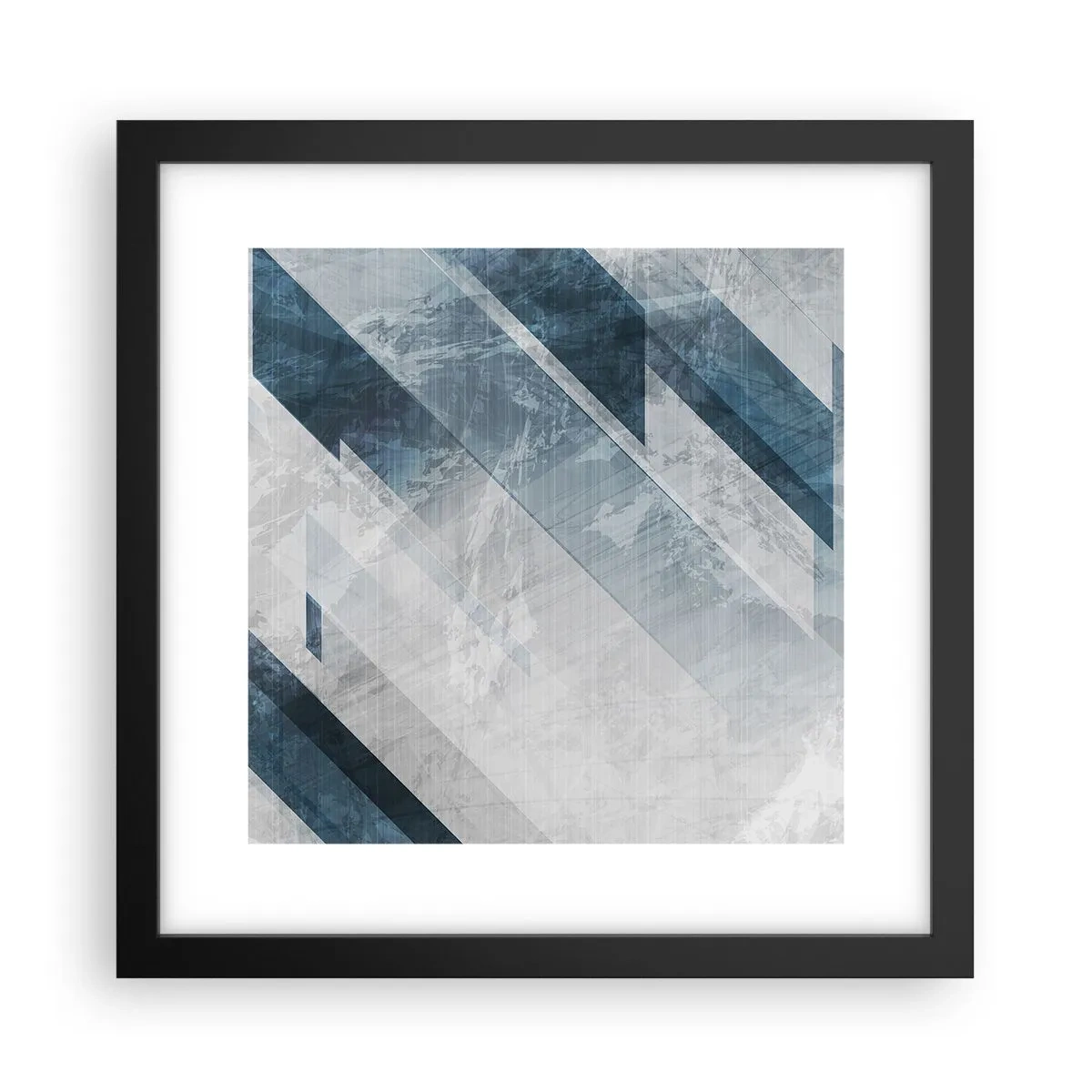Poster în ramă neagră - Compoziția spațială - mișcarea griului - 30x30 cm