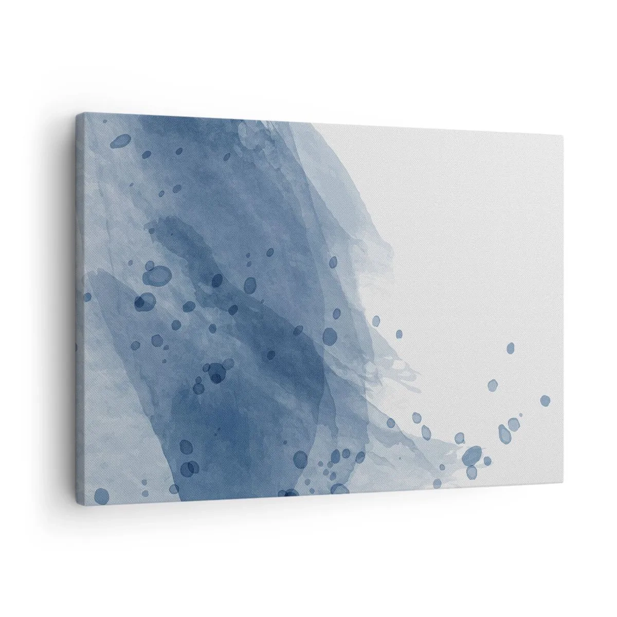 Tablou pe pânză Canvas - Pete și dungi abstracte în nuanțe de albastru - 70x50cm - Tul albastru - Decorațiune modernă pentru perete pentru living și dormitor ARTTOR