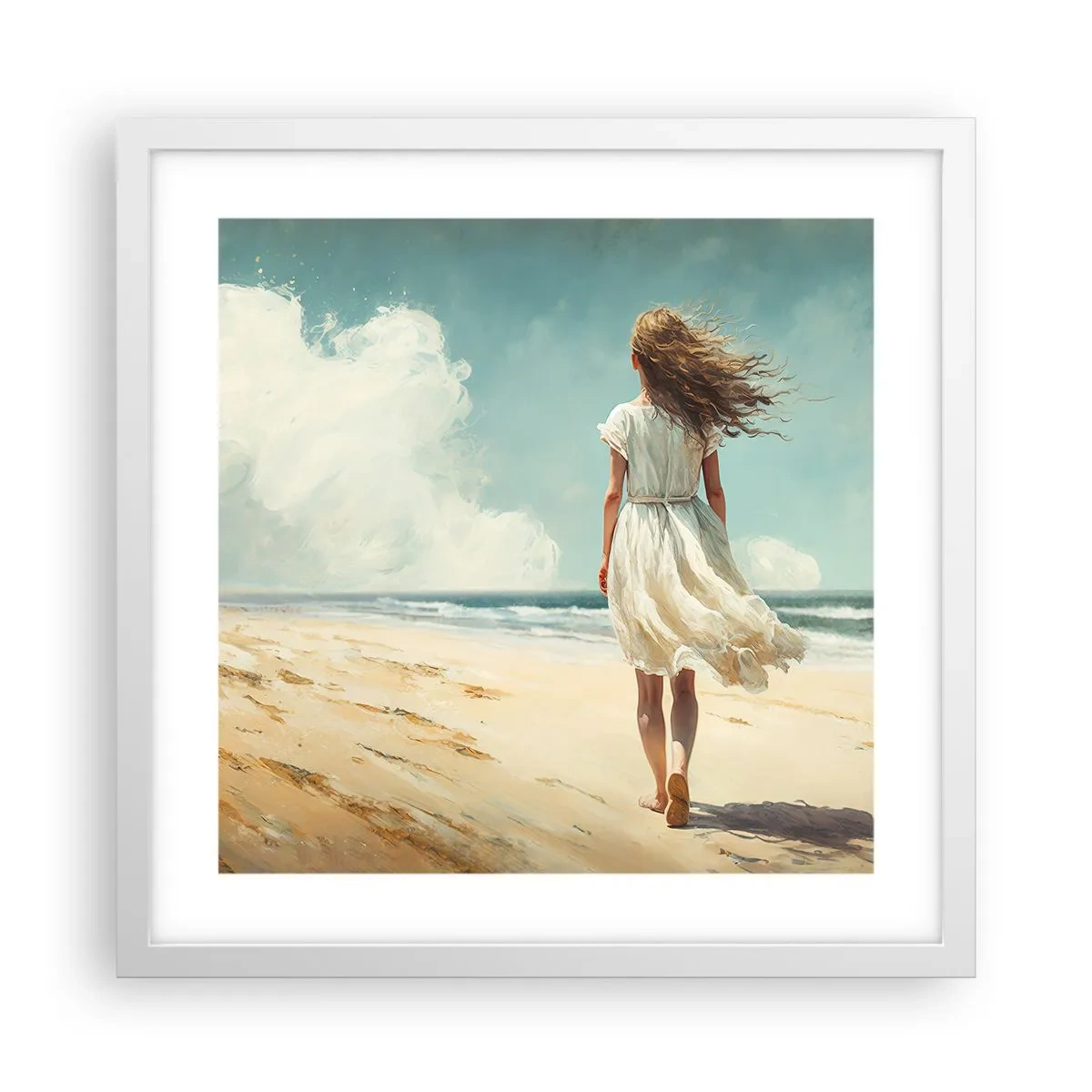 Poster în ramă albă - Vreau să întâlnesc soarele și vântul - 40x40 cm